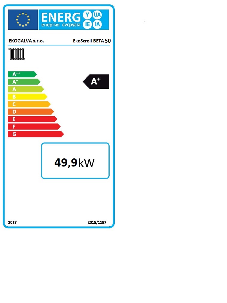 EkoScroll BETA 50 - energetický štítek