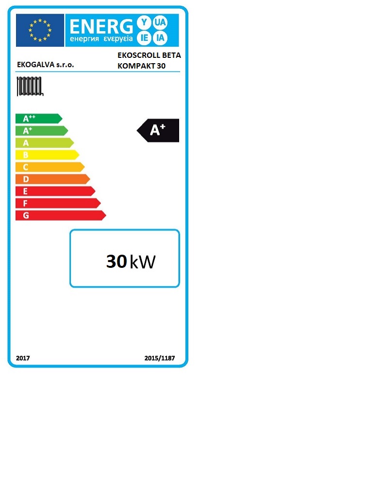 EkoScroll BETA KOMPAKT 30 s bočním zásobníkem - energetický štítek
